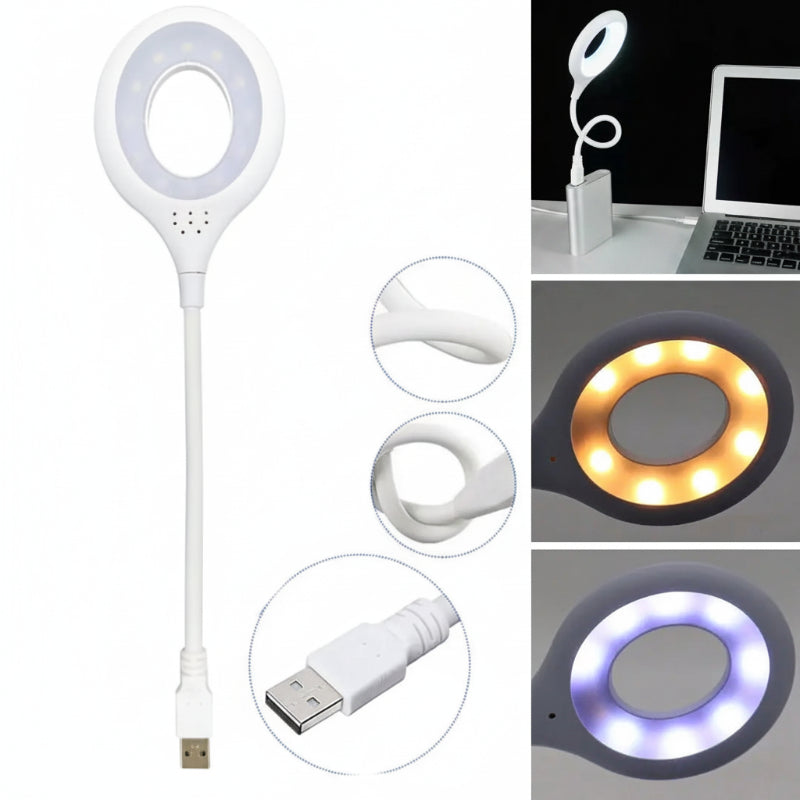 Lampe USB Commande Vocale LW02 — 3 Couleurs, Col Flexible