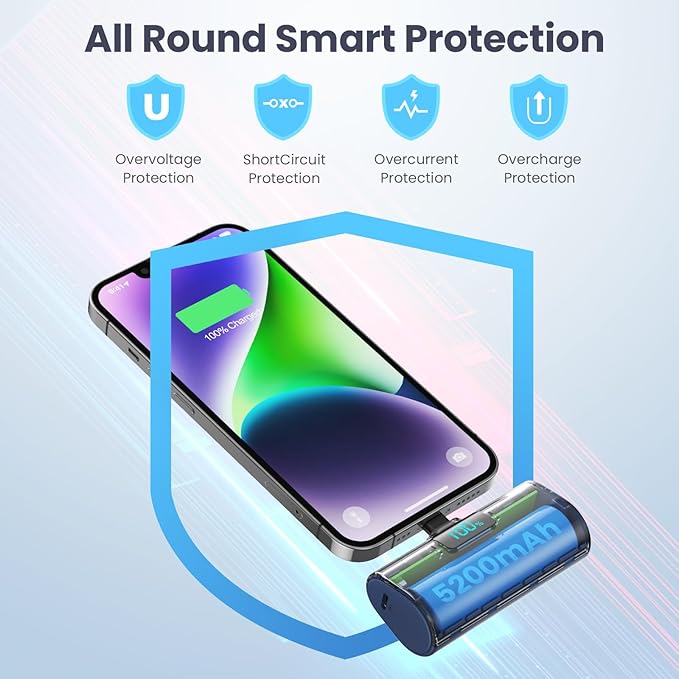 Mini Power Bank KAKU 5000mAh — Lightning Intégré, Zéro Câble