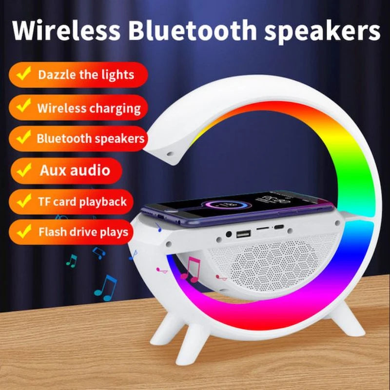 Lampe Chargeur Sans Fil 3-en-1 — LED + Induction Qi + USB