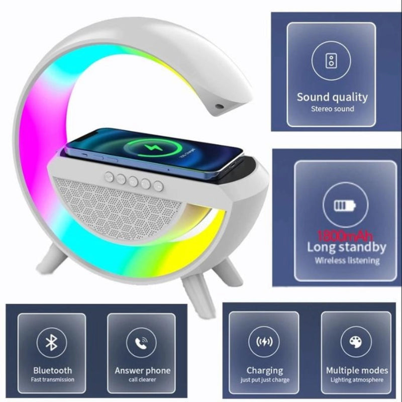Lampe Chargeur Sans Fil 3-en-1 — LED + Induction Qi + USB