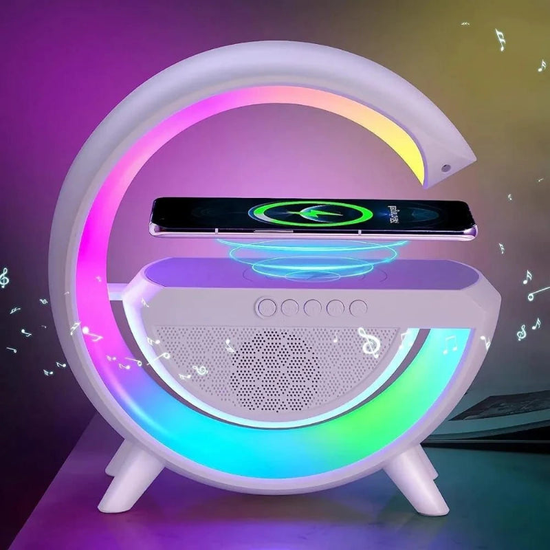 Lampe Chargeur Sans Fil 3-en-1 — LED + Induction Qi + USB