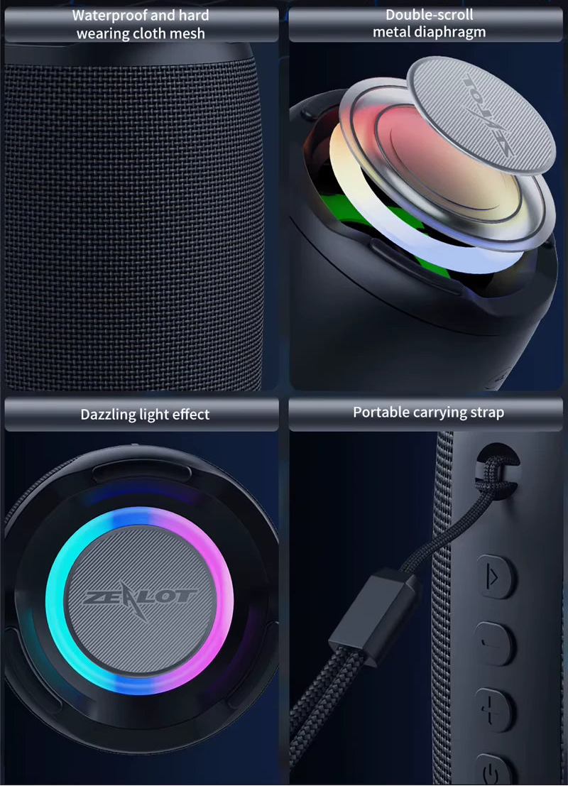Enceinte Bluetooth Zealot S61 — Son Puissant Partout