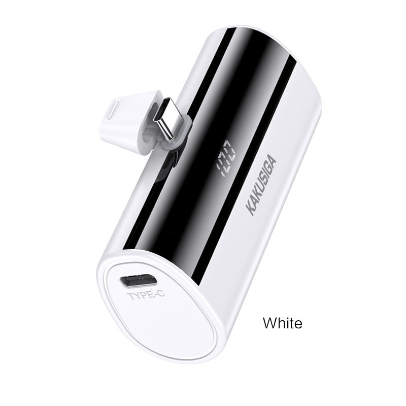 Mini Power Bank KAKU 5000mAh — USB-C Intégré, Universel & Zéro Câble