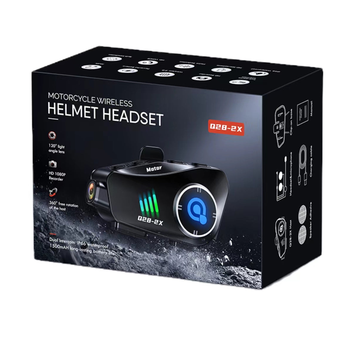 Intercom Moto FreedConn Q28 — Caméra 1080P, Bluetooth & IP66