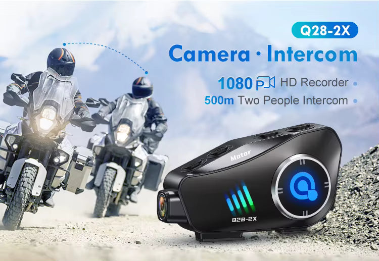 Intercom Moto FreedConn Q28 — Caméra 1080P, Bluetooth & IP66