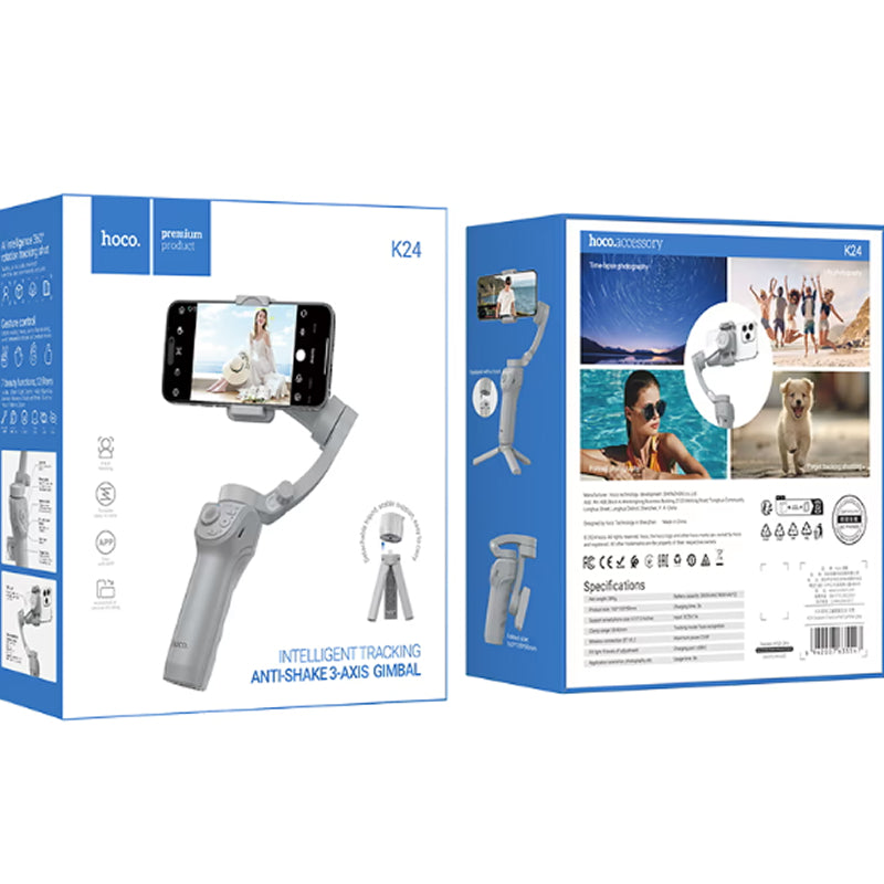 Gimbal Hoco K24 — Stabilisation 3 Axes & Suivi de Visage Auto