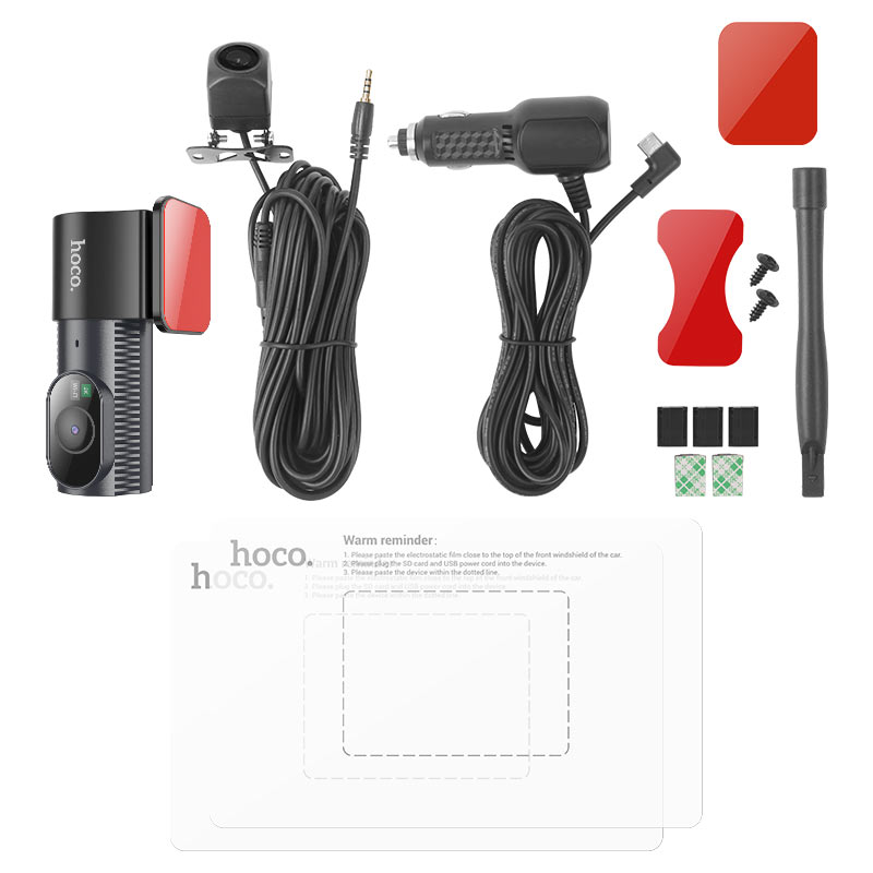 Dashcam Hoco DV8 2K — Double Objectif, Vision Nocturne & Parking