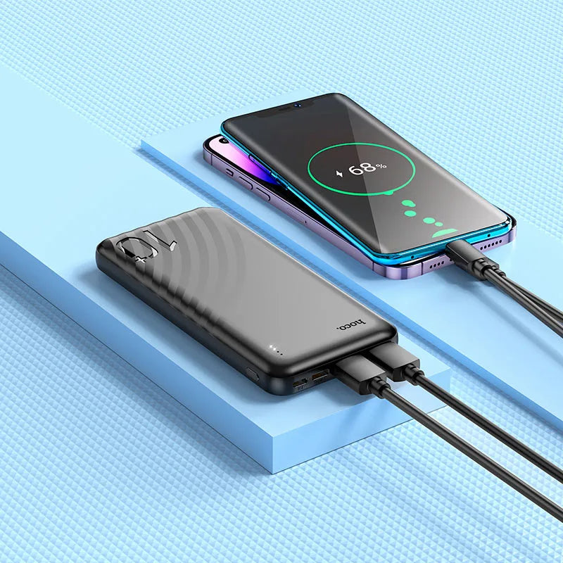 Power Bank Hoco J123 Element 10000mAh — Double USB, Ultra-Fin 16mm