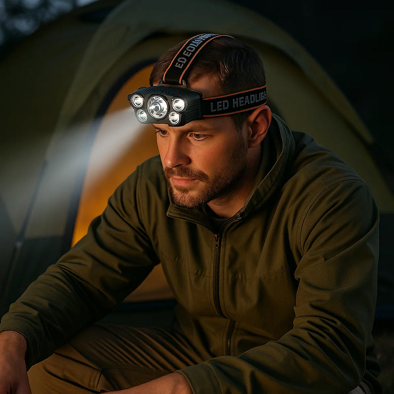 Lampe Frontale L-T21 — Éclairage Puissant Mains Libres