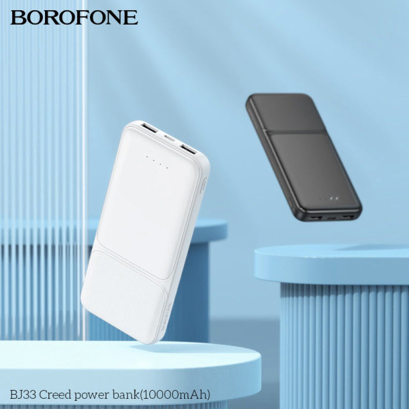 Power Bank Borofone BJ33 10000mAh — Ultra-Mince, Double USB, Design Premium