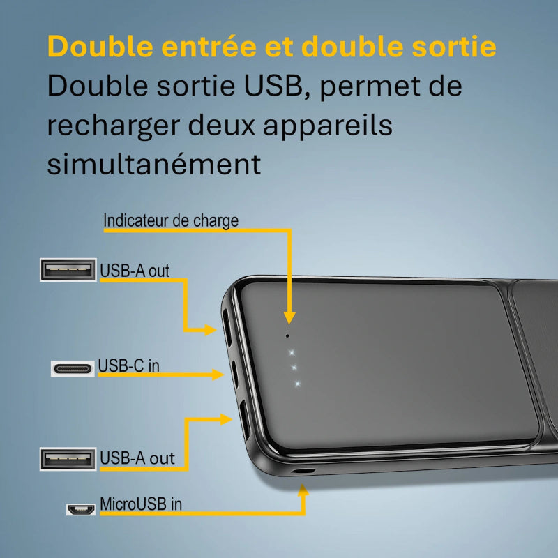 Power Bank Borofone BJ33 10000mAh — Ultra-Mince, Double USB, Design Premium
