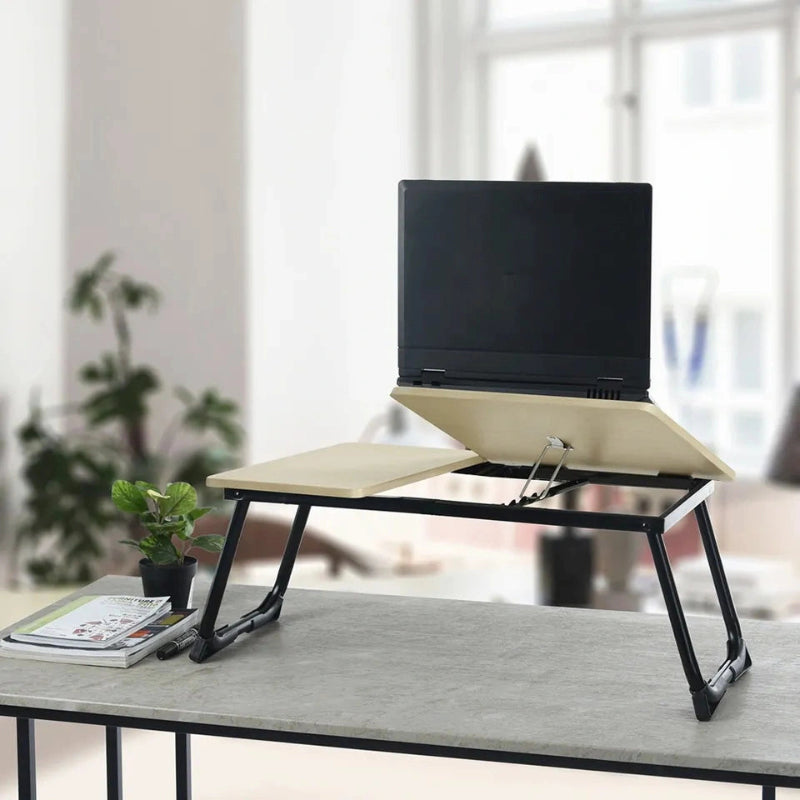 Table Ordinateur Pliable — Hauteur & Inclinaison Réglables, Porte-Boisson