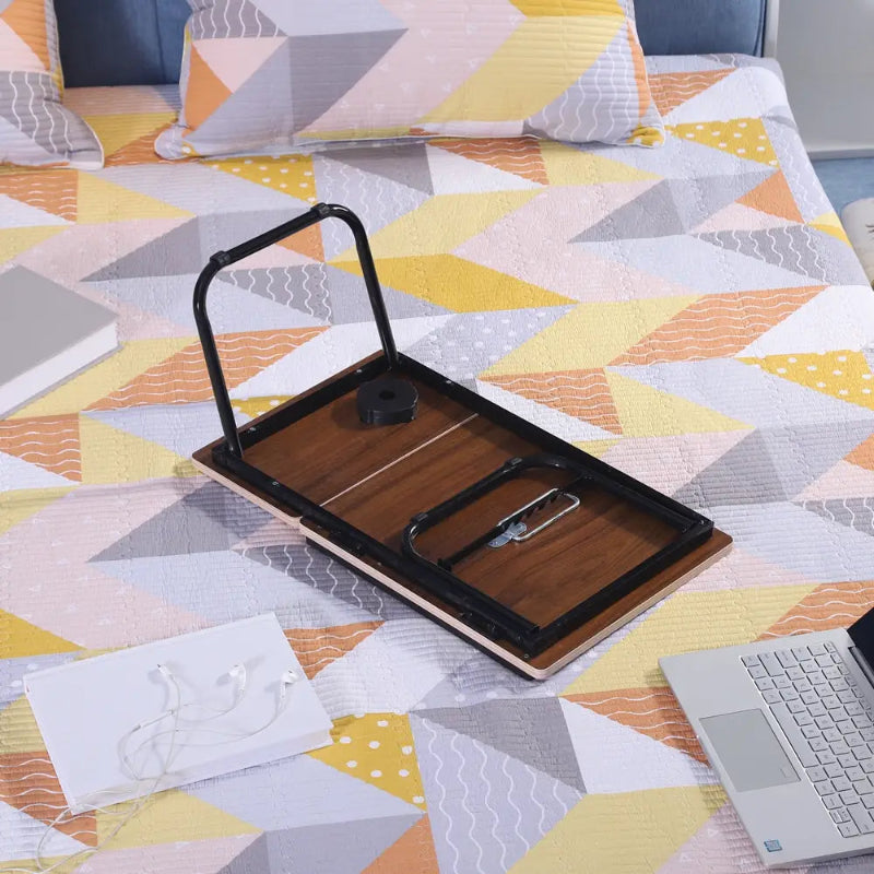 Table Ordinateur Pliable — Hauteur & Inclinaison Réglables, Porte-Boisson