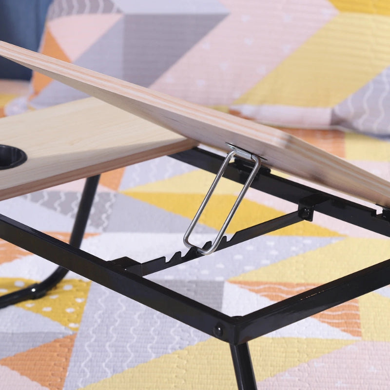 Table Ordinateur Pliable — Hauteur & Inclinaison Réglables, Porte-Boisson