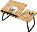 Table Ordinateur Pliable — Hauteur & Inclinaison Réglables, Porte-Boisson